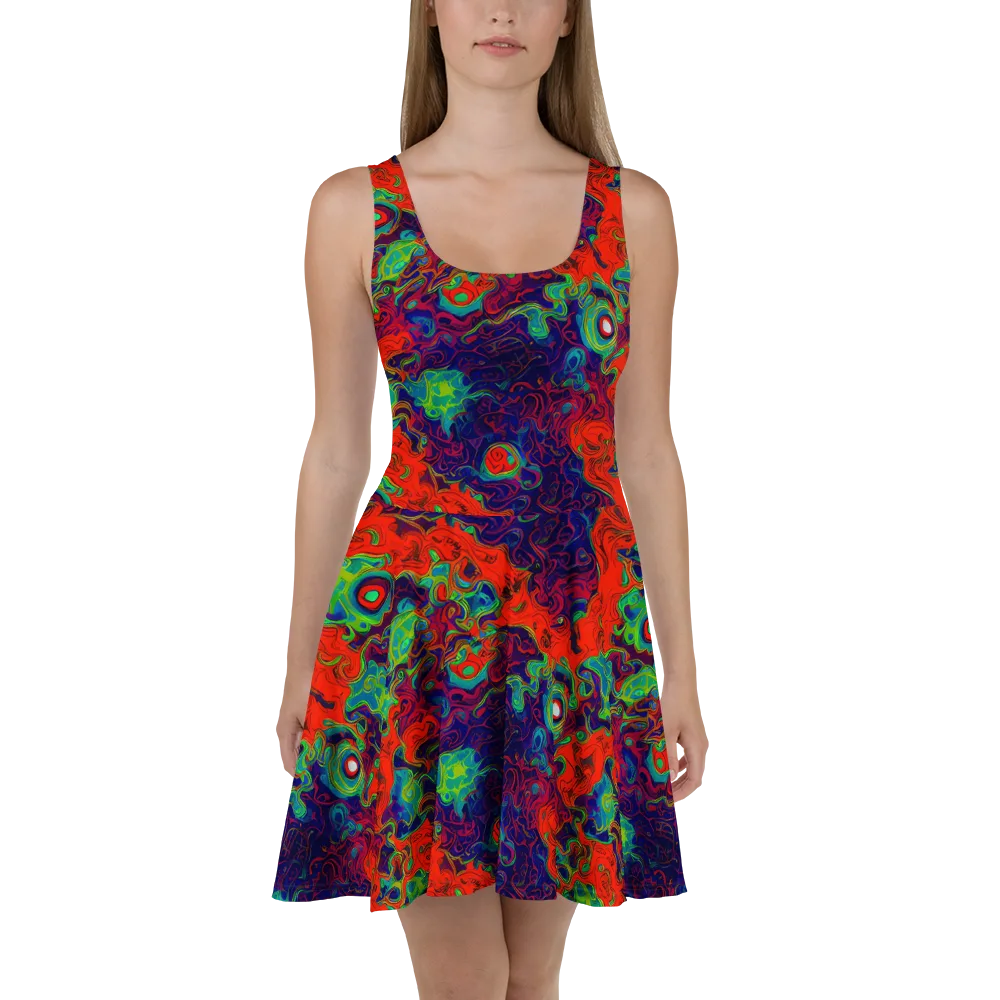 Inferno Ripple on Skater Dress — Front