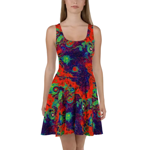 Inferno Ripple on a Skater Dress