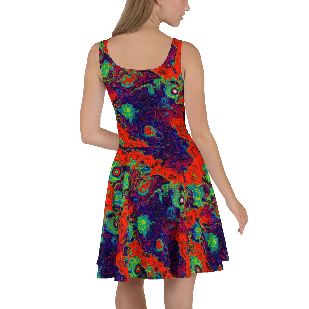 Inferno Ripple on Skater Dress — Back