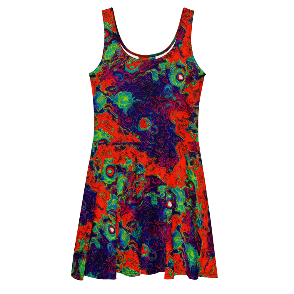 Inferno Ripple on Skater Dress — Front