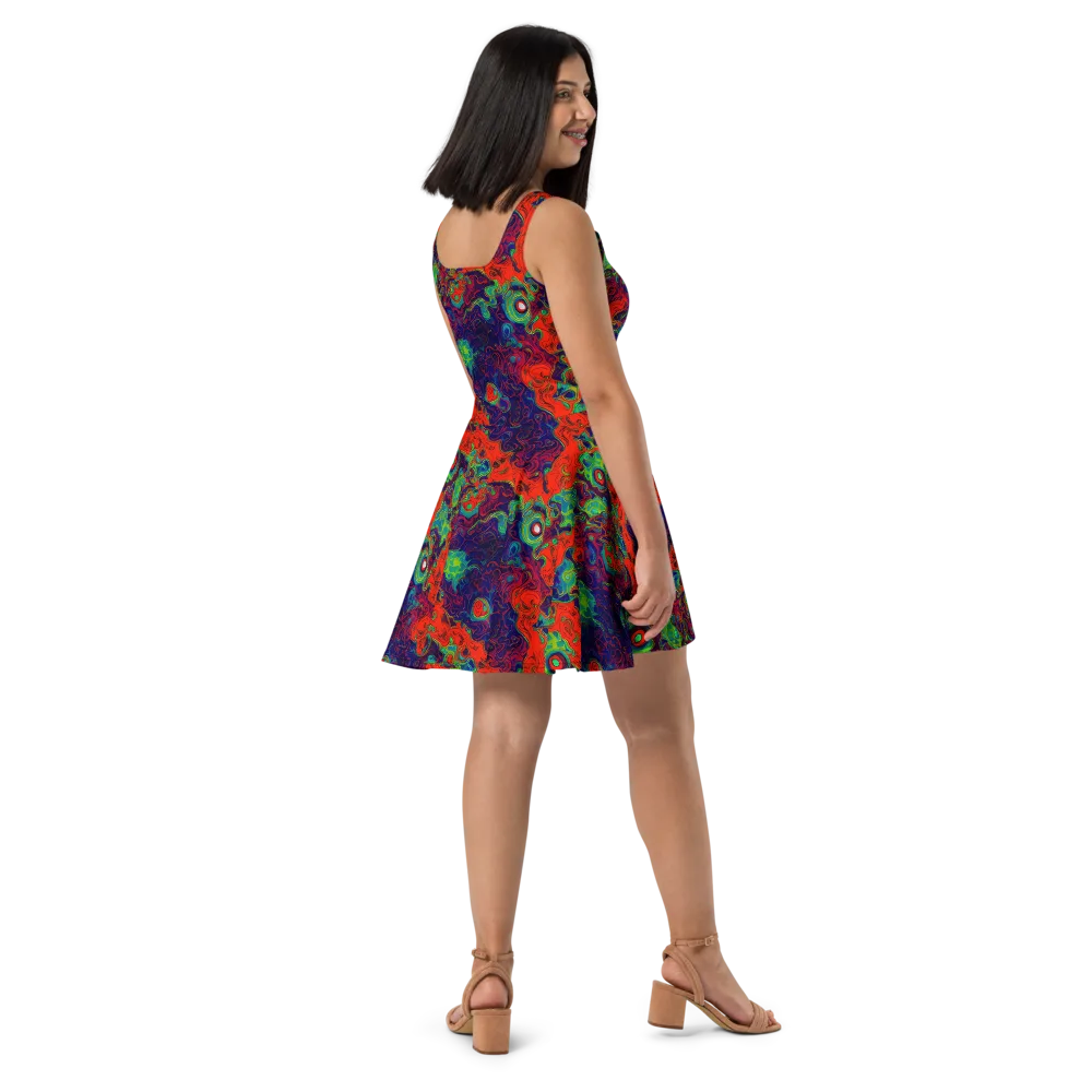 Inferno Ripple on Skater Dress — Right