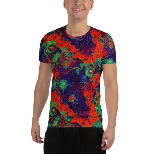 Inferno Ripple on a Men's Athletic T-Shirt