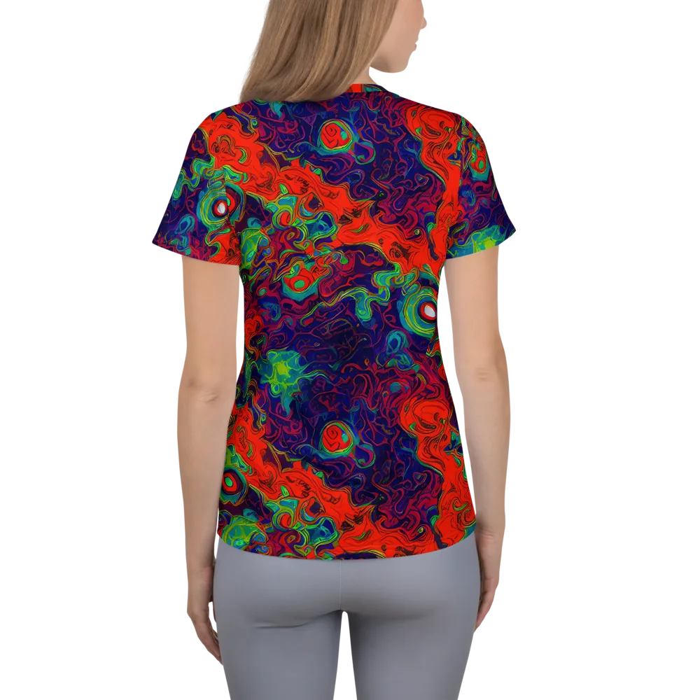 Inferno Ripple on Women's Athletic T-Shirt — Back