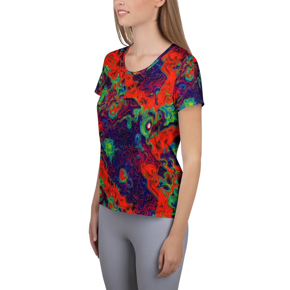 Inferno Ripple on Women's Athletic T-Shirt — Left