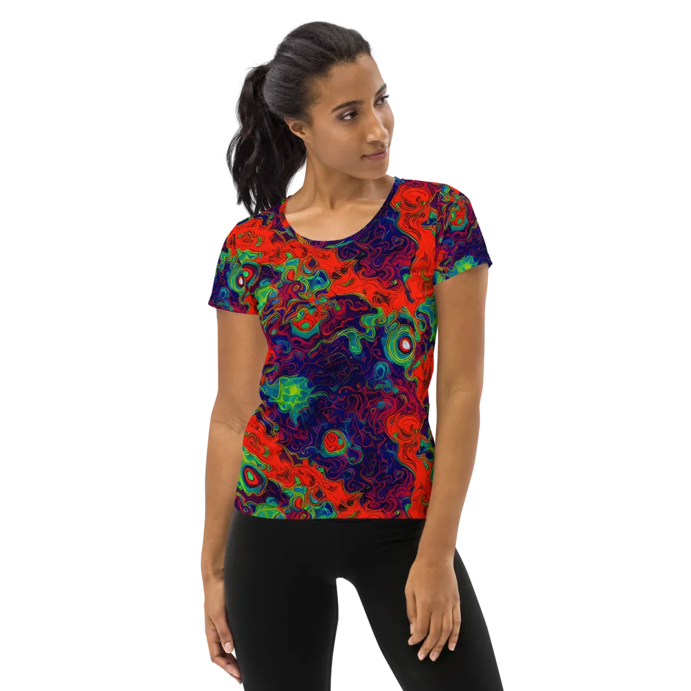 Inferno Ripple on Women's Athletic T-Shirt — Front