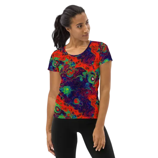 Inferno Ripple on a Women's Athletic T-Shirt