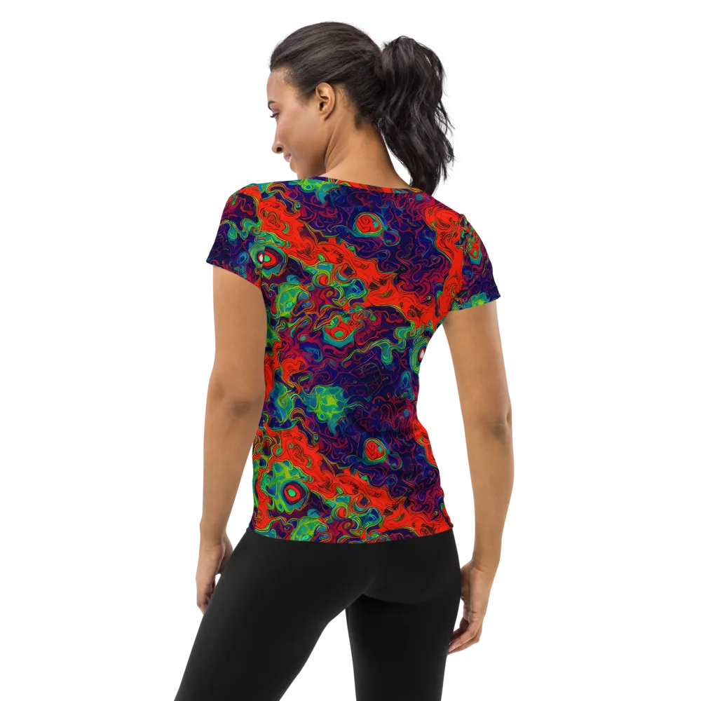Inferno Ripple on Women's Athletic T-Shirt — Back