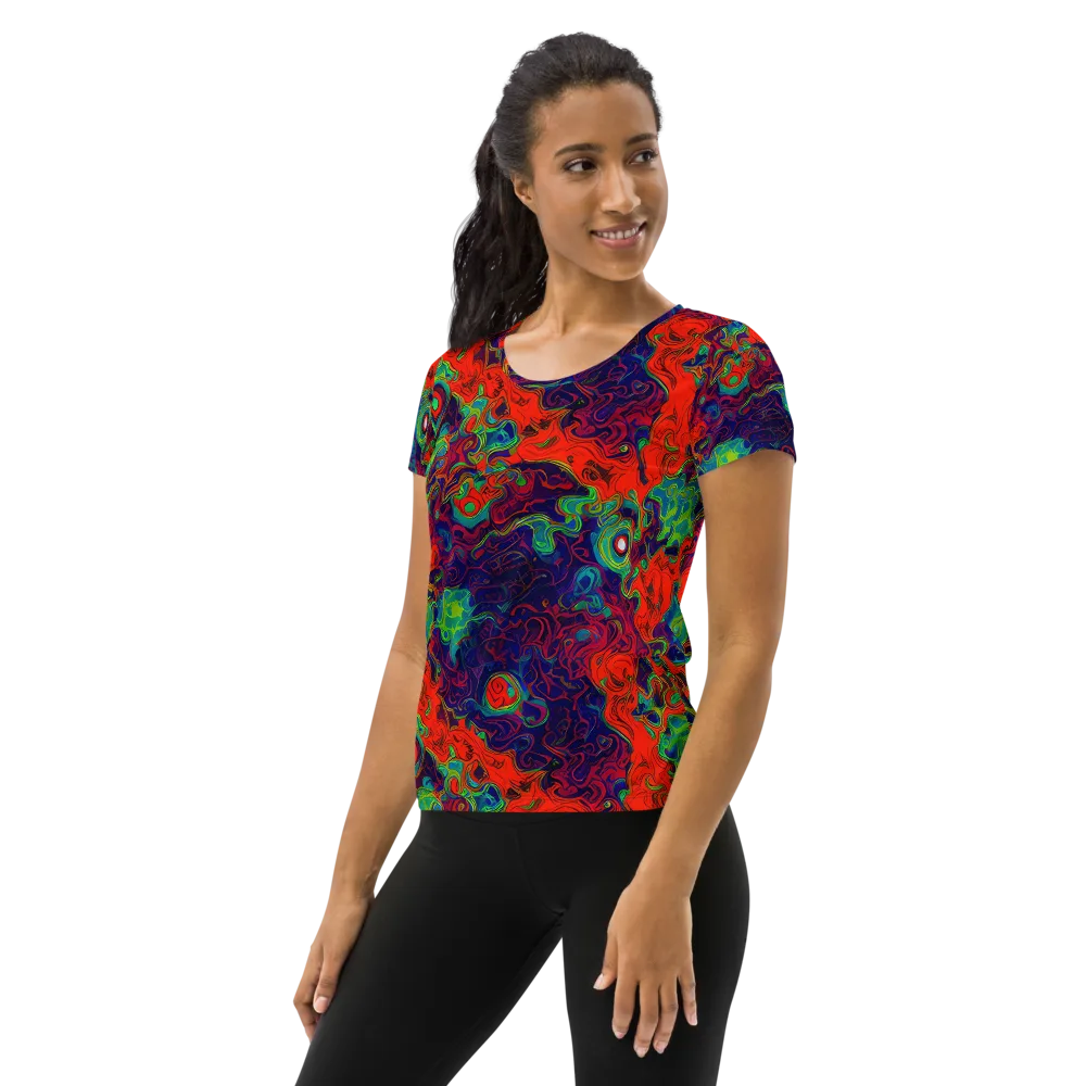 Inferno Ripple on Women's Athletic T-Shirt — Left