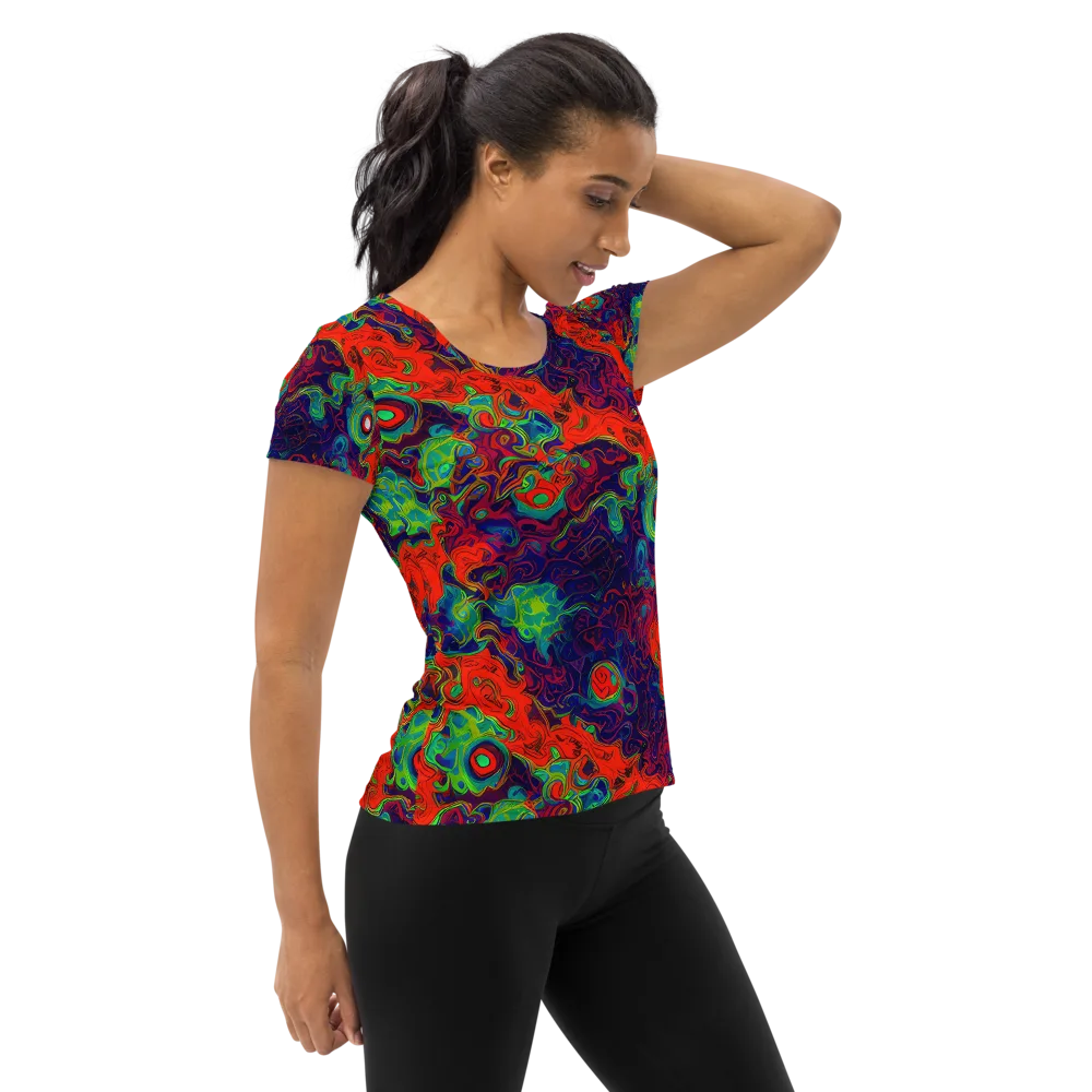 Inferno Ripple on Women's Athletic T-Shirt — Right