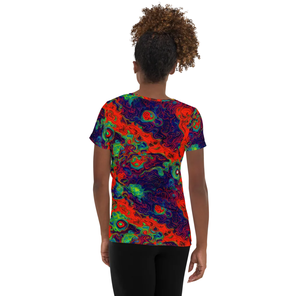Inferno Ripple on Women's Athletic T-Shirt — Back
