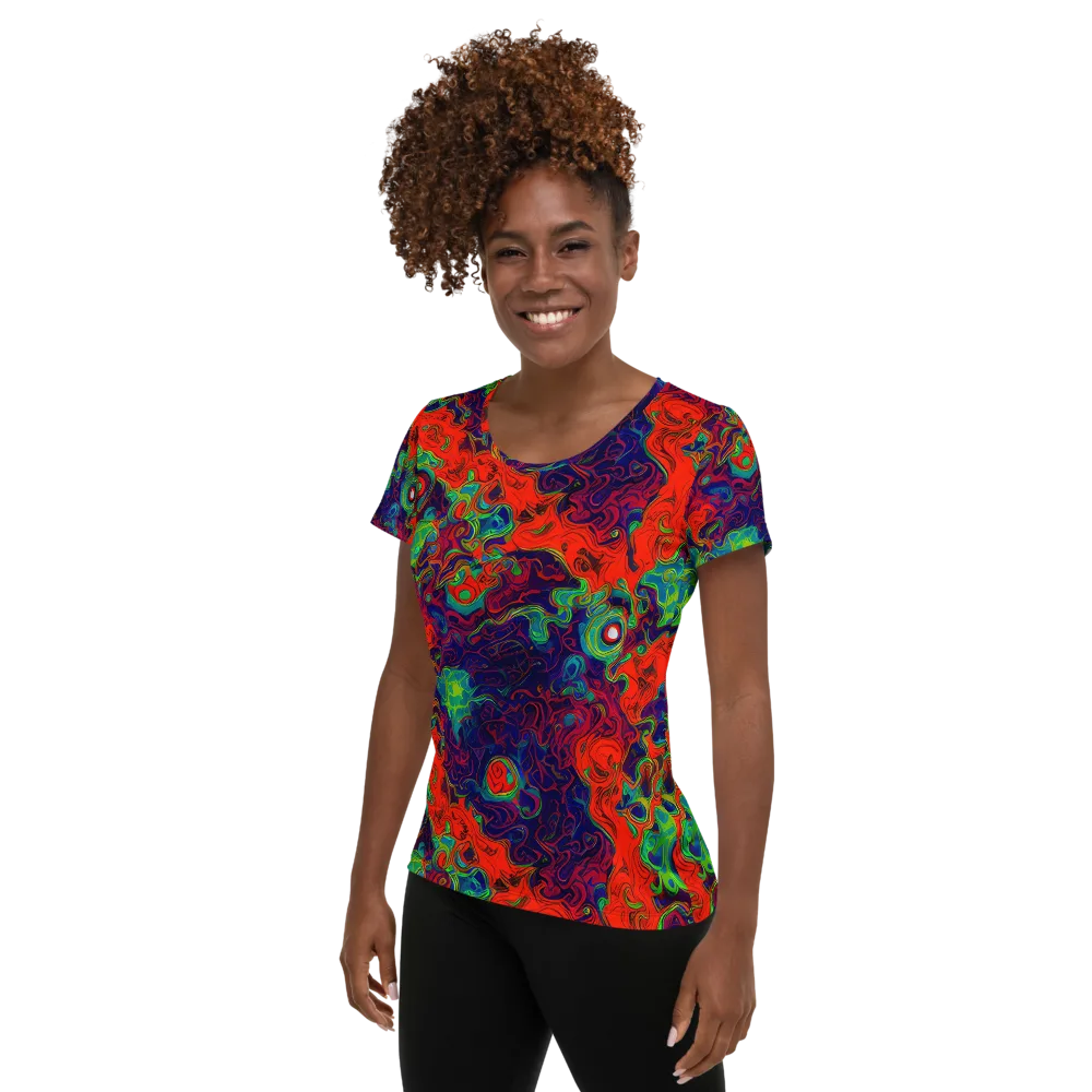 Inferno Ripple on Women's Athletic T-Shirt — Left