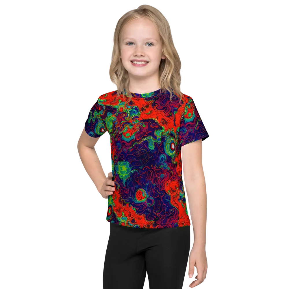 Inferno Ripple on Kids Crew Neck T-Shirt — Front