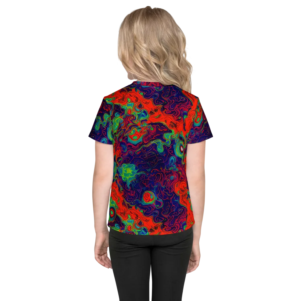 Inferno Ripple on Kids Crew Neck T-Shirt — Back