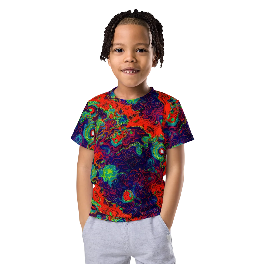Inferno Ripple on Kids Crew Neck T-Shirt — Front