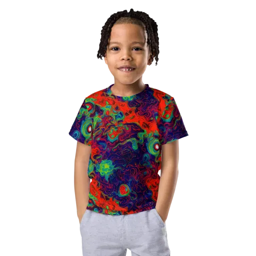 Inferno Ripple on a Kids Crew Neck T-Shirt