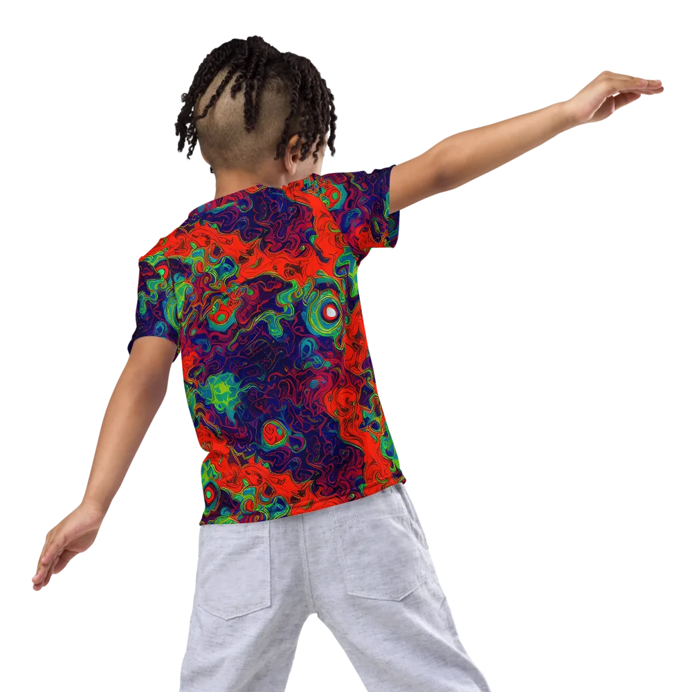 Inferno Ripple on Kids Crew Neck T-Shirt — Back