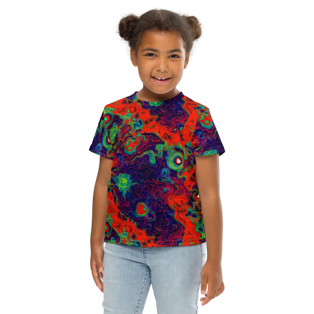 Inferno Ripple on Kids Crew Neck T-Shirt — Front