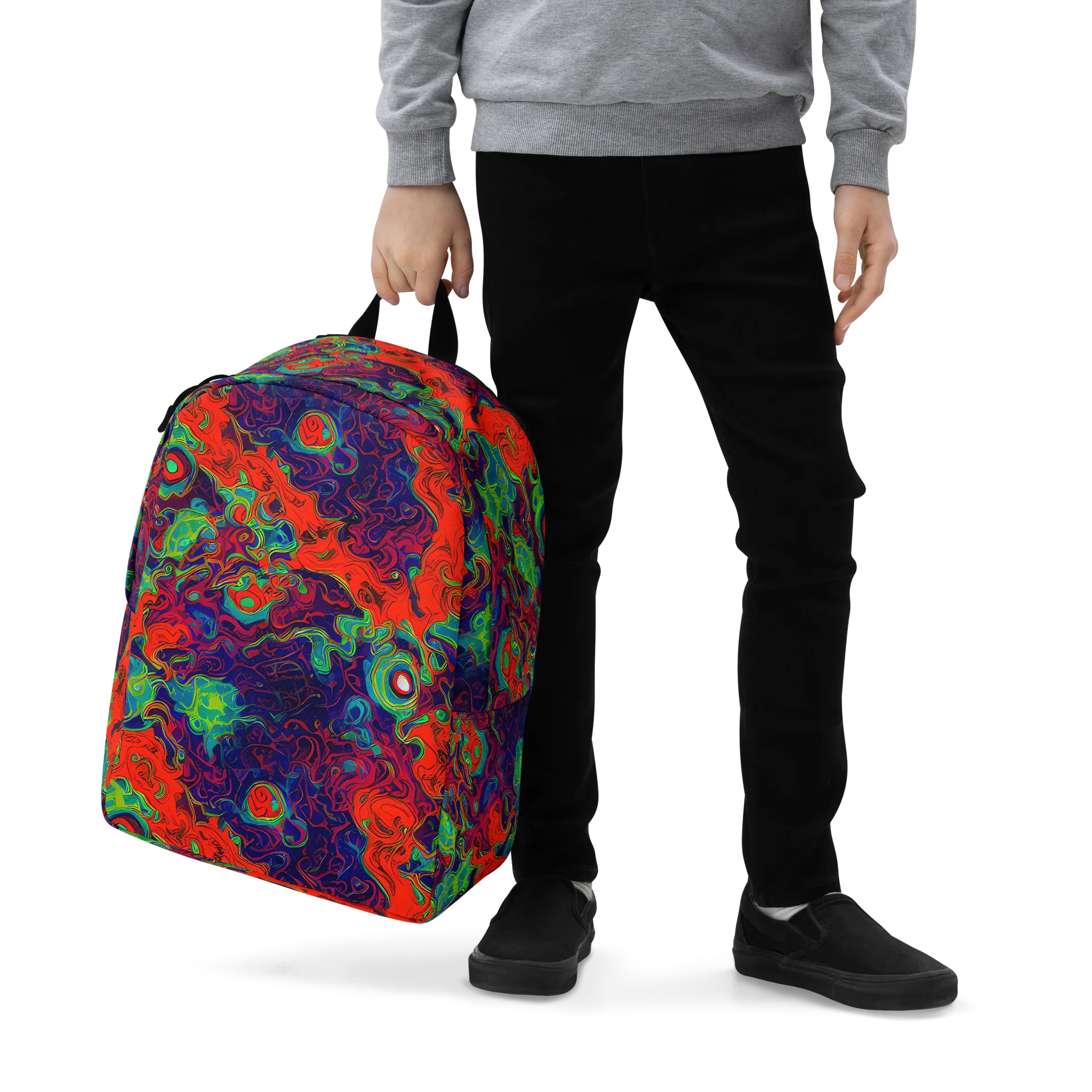 Inferno Ripple on Minimalist Backpack — Zoomed-in