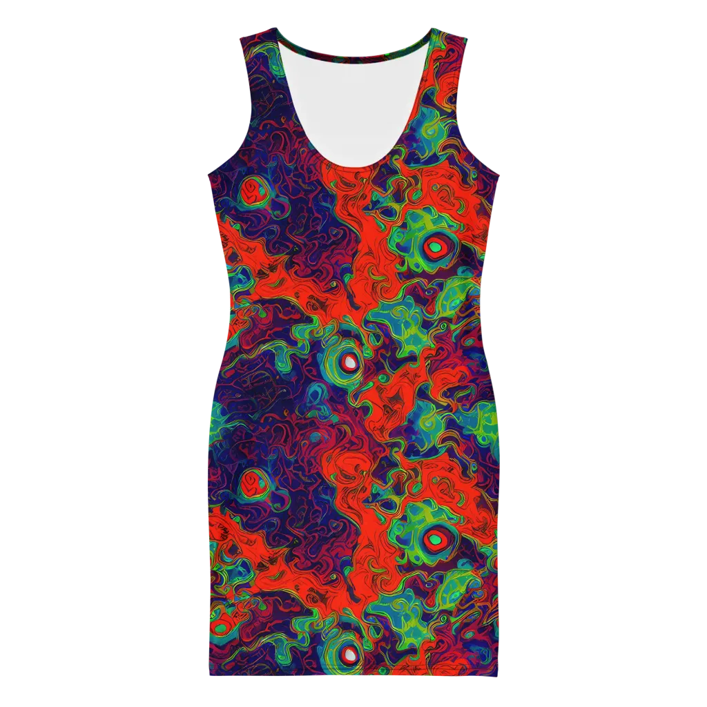 Inferno Ripple on Bodycon Dress — Front