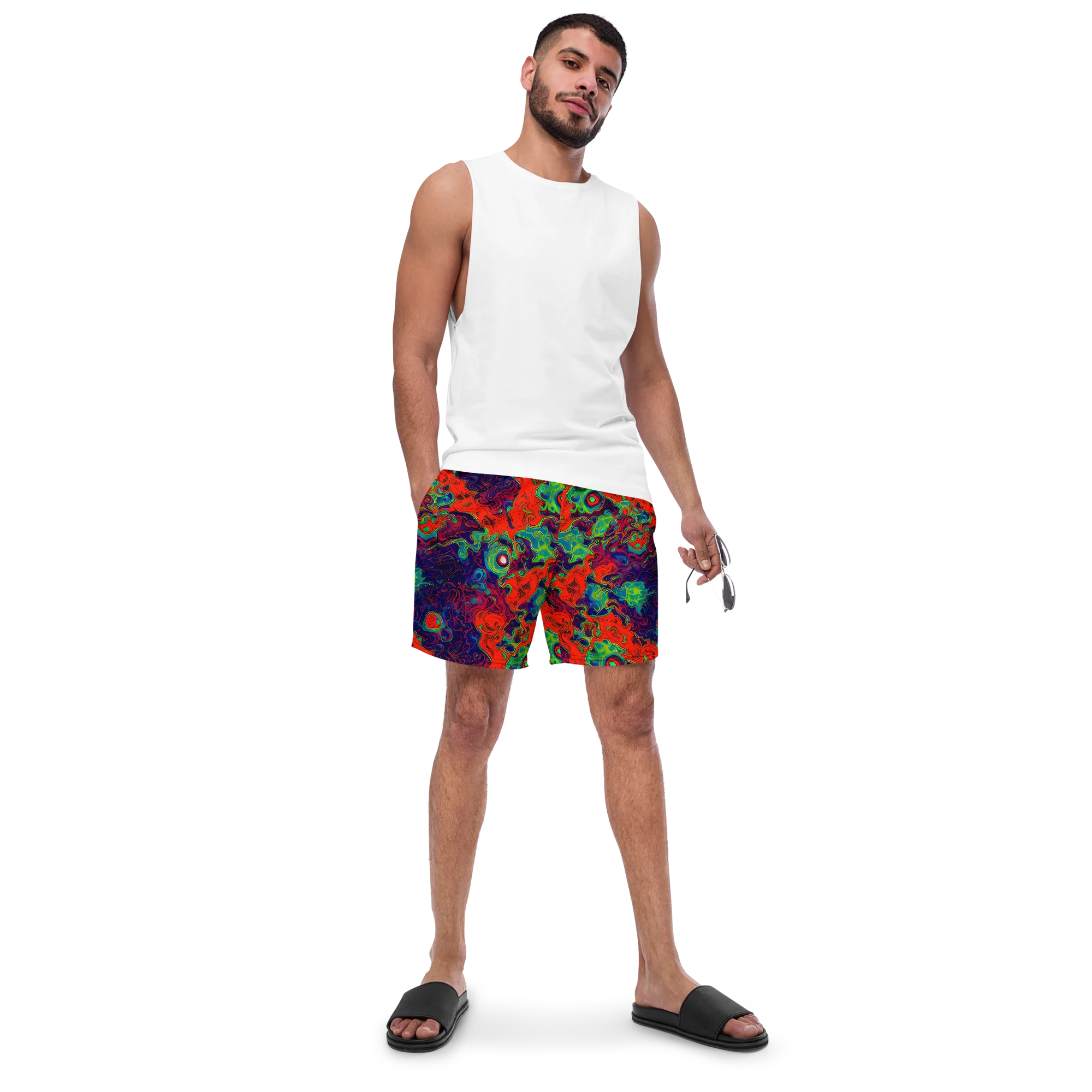 Inferno Ripple on Swim Trunks — Front