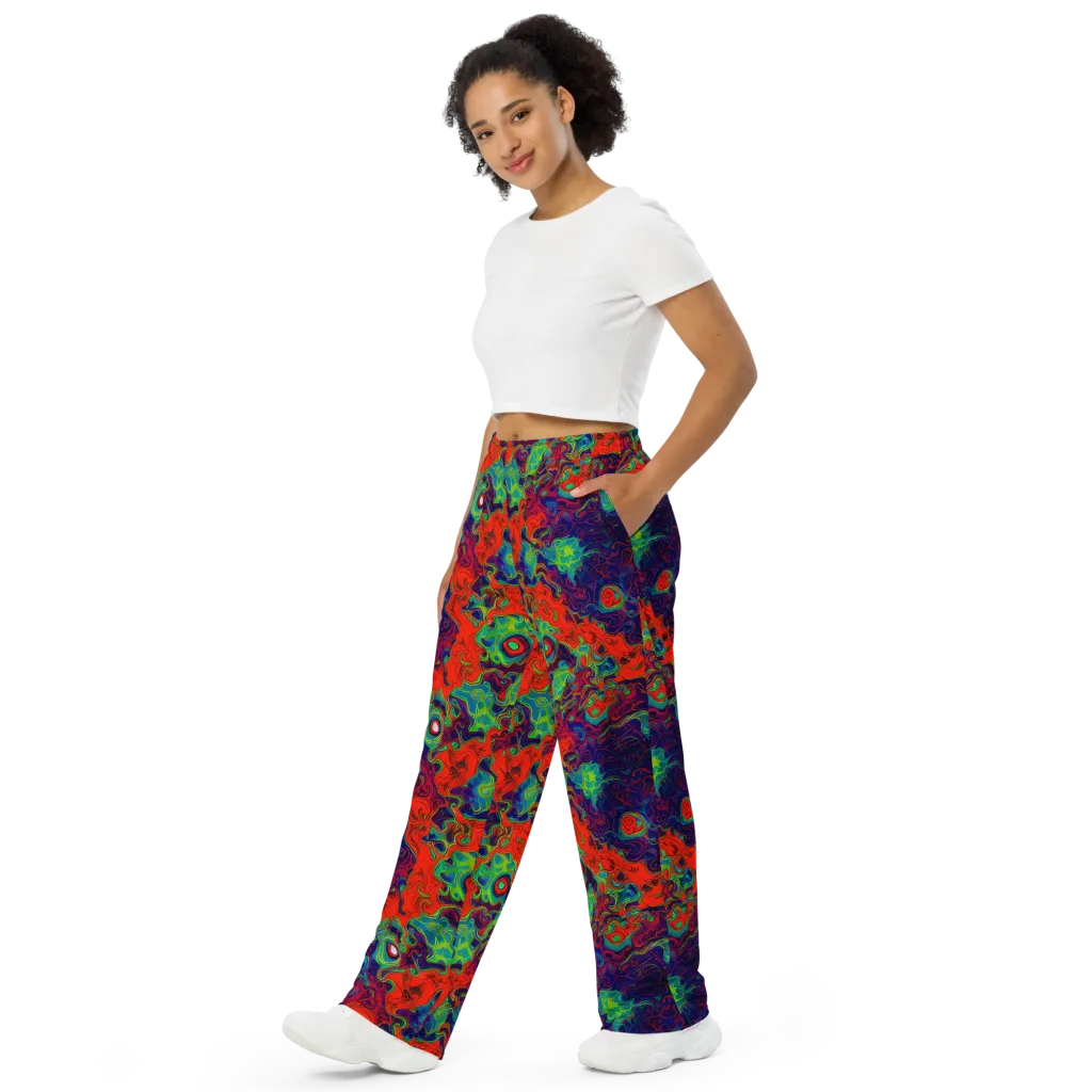 Inferno Ripple on Wide-Leg Pants — Left Front