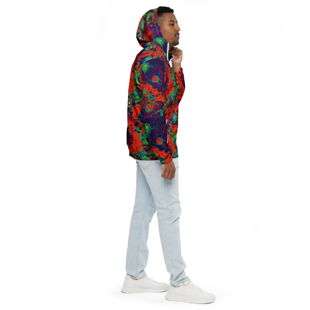 Inferno Ripple on Men's Windbreaker — Right