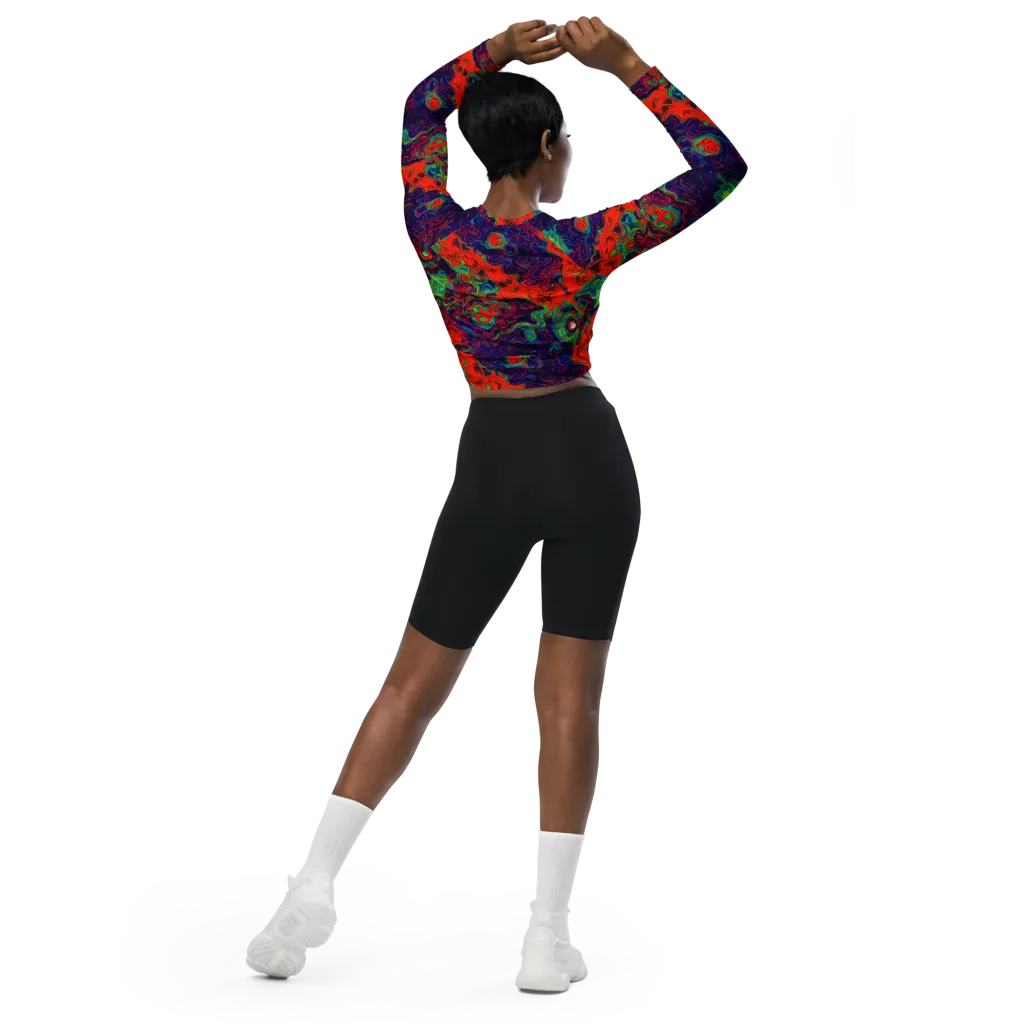 Inferno Ripple on Long Sleeve Crop Top — Back