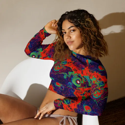 Inferno Ripple on a Long Sleeve Crop Top