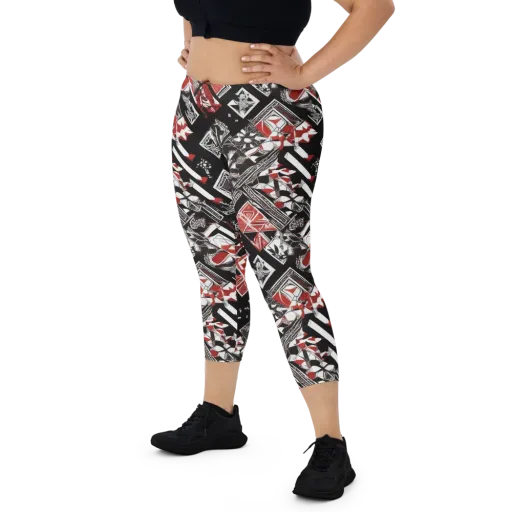 Crimson Cipher on a Capri Leggings