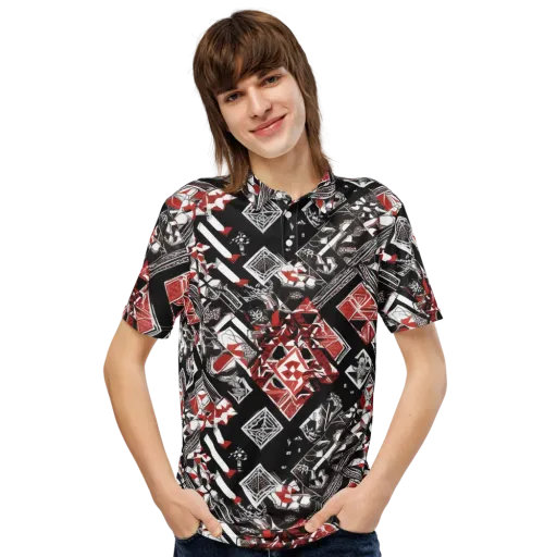 Crimson Cipher on a Men's Slim Fit Polo Shirt