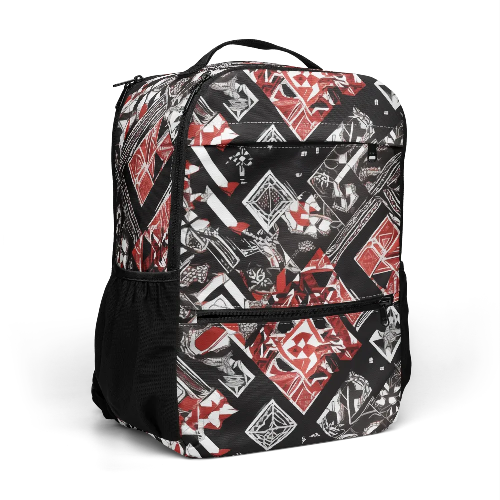 Crimson Cipher on Utility Backpack — Right Front