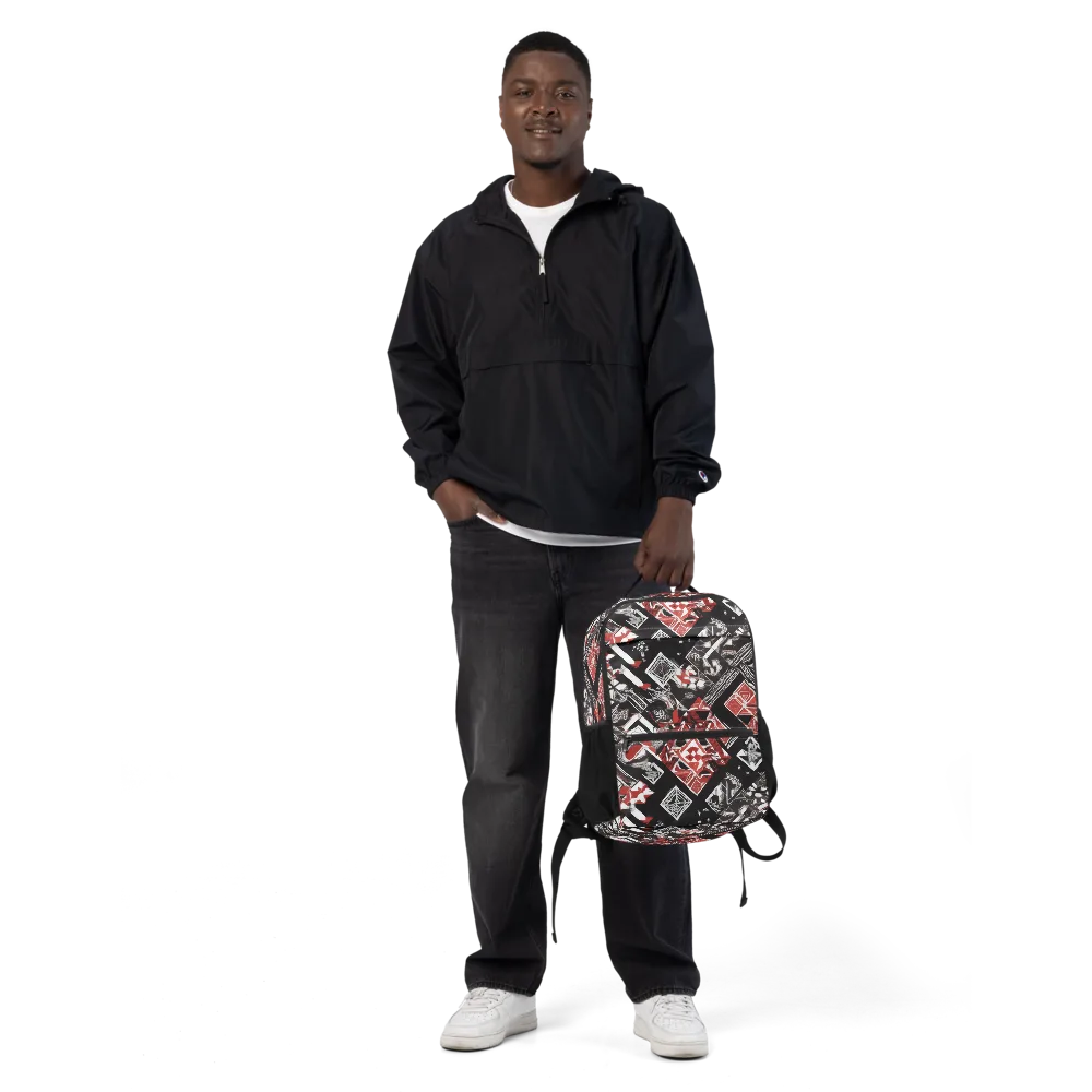 Crimson Cipher on Utility Backpack — Front