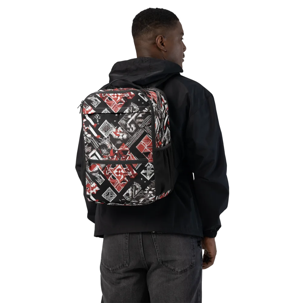 Crimson Cipher on Utility Backpack — Back