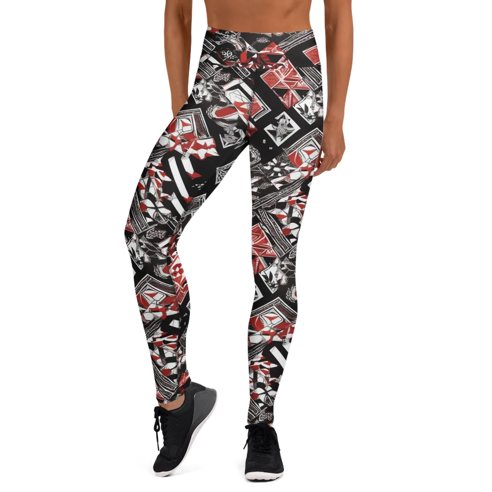 Crimson Cipher on Yoga Leggings — Front