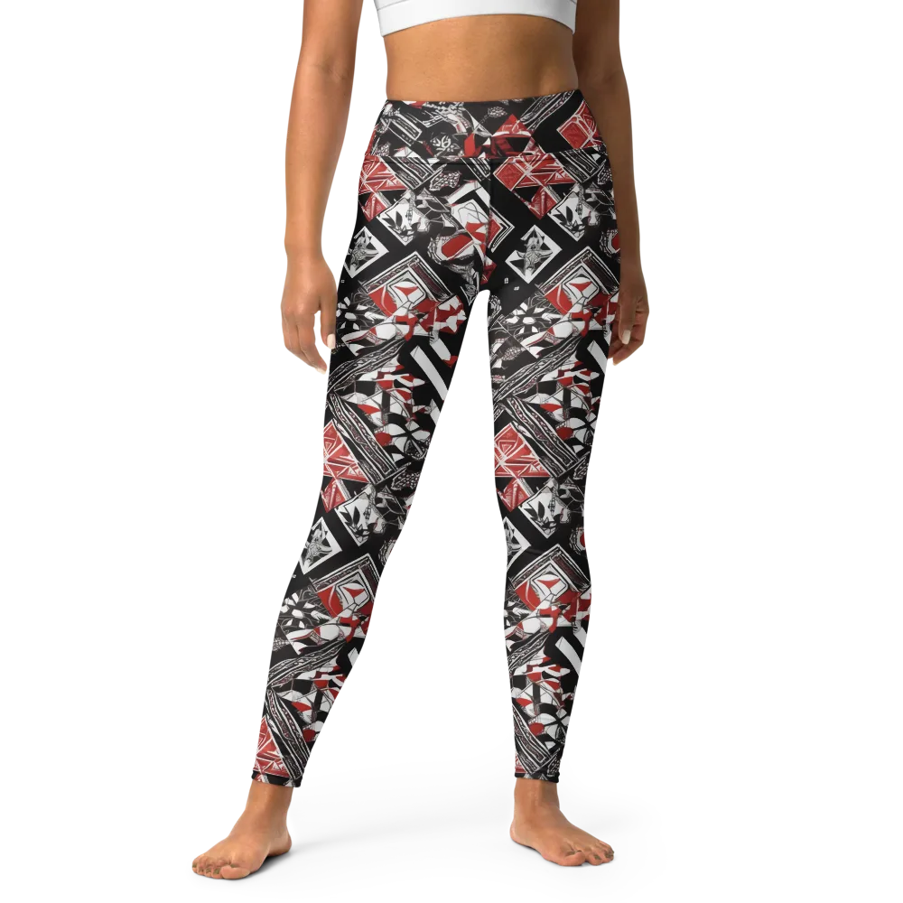 Crimson Cipher on Yoga Leggings — Front