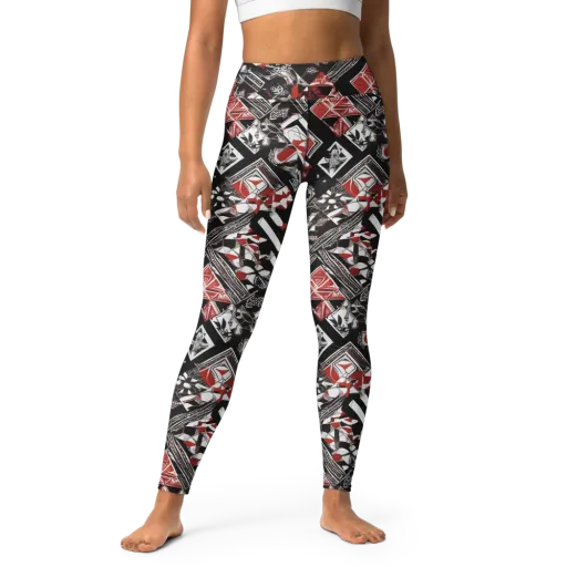 Crimson Cipher on a Yoga Leggings