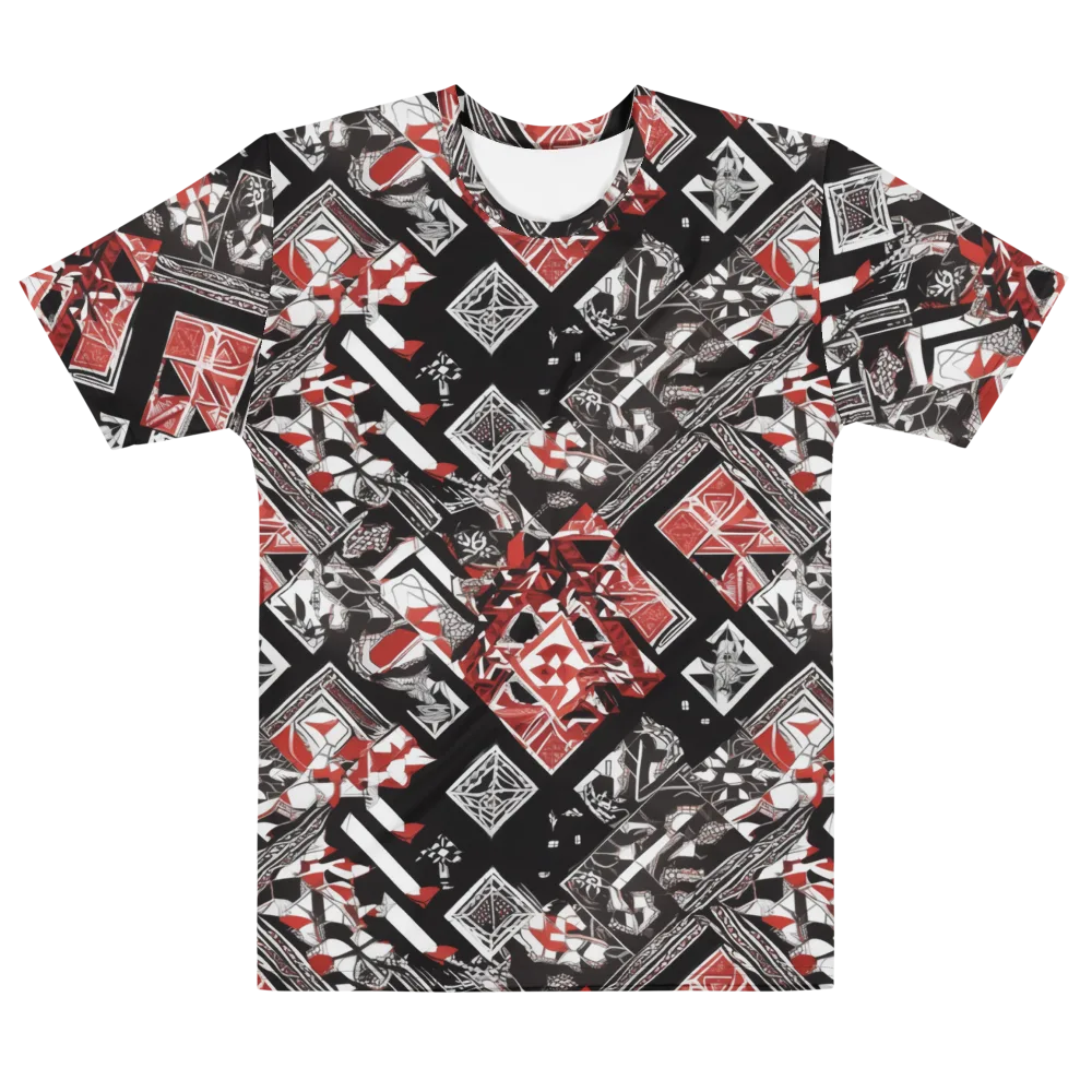 Crimson Cipher on Men's Cotton Crew Neck T-Shirt — Front