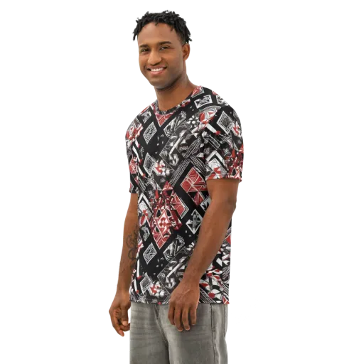 Crimson Cipher on a Men's Cotton Crew Neck T-Shirt