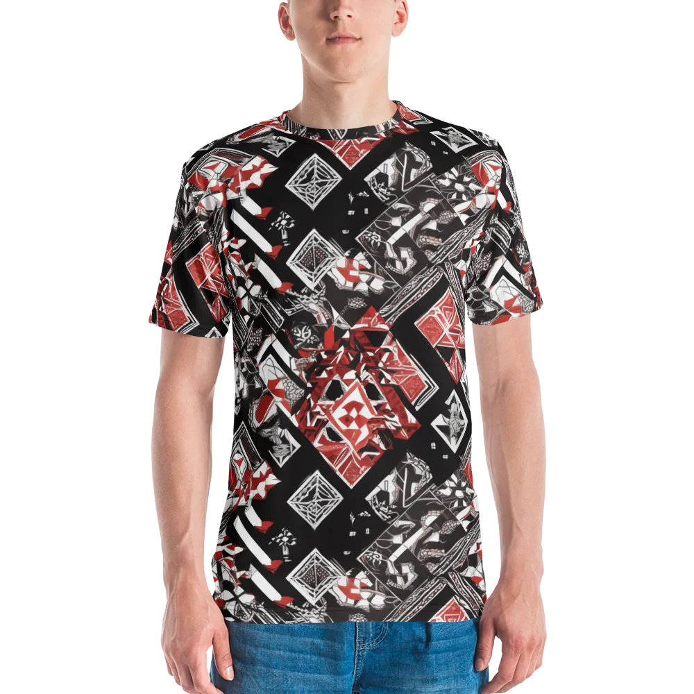Crimson Cipher on Men's Crew Neck T-Shirt — Front
