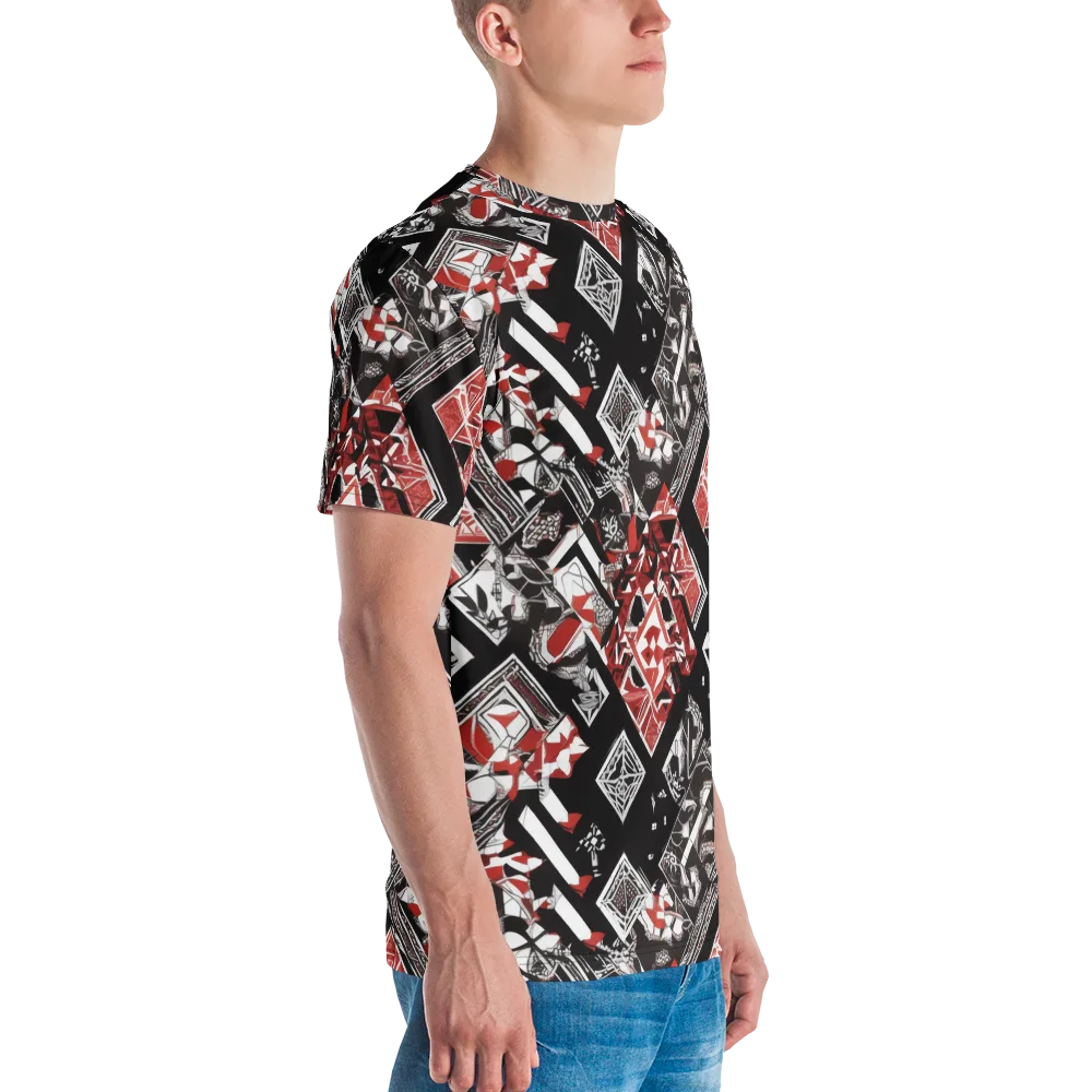 Crimson Cipher on Men's Crew Neck T-Shirt — Right