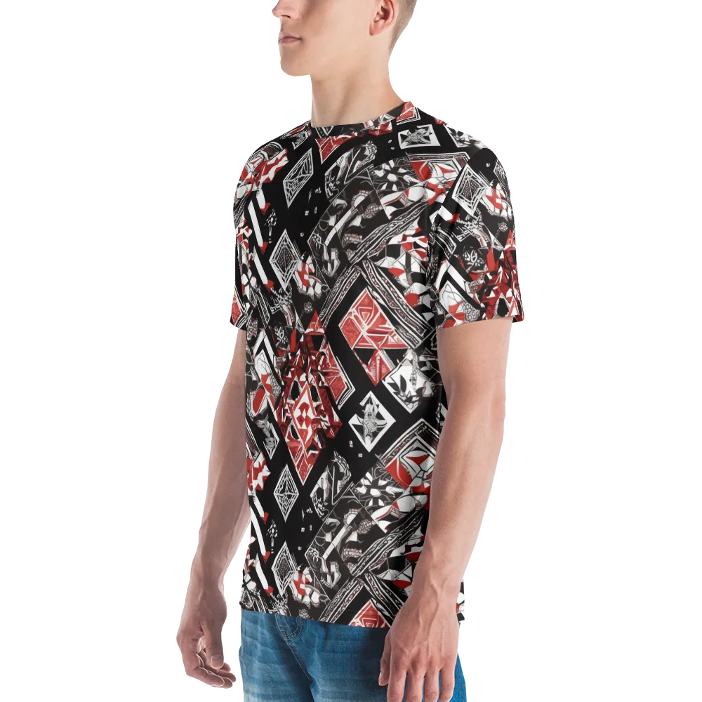 Crimson Cipher on Men's Crew Neck T-Shirt — Left