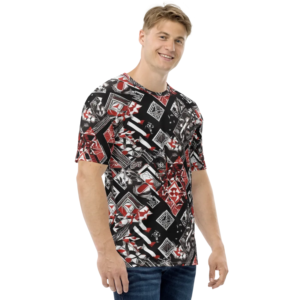 Crimson Cipher on Men's Crew Neck T-Shirt — Right