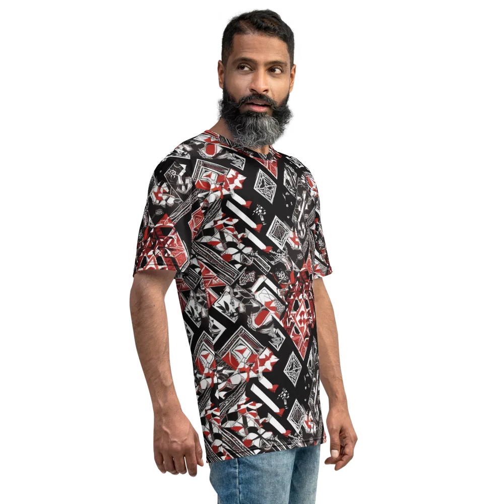 Crimson Cipher on Men's Crew Neck T-Shirt — Right