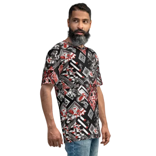 Crimson Cipher on a Men's Crew Neck T-Shirt