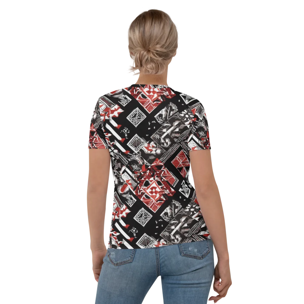 Crimson Cipher on Women's Crew Neck T-Shirt — Back