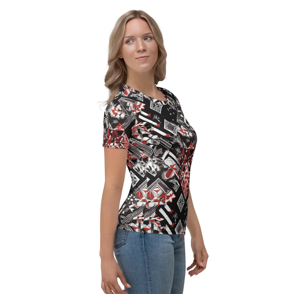 Crimson Cipher on Women's Crew Neck T-Shirt — Right