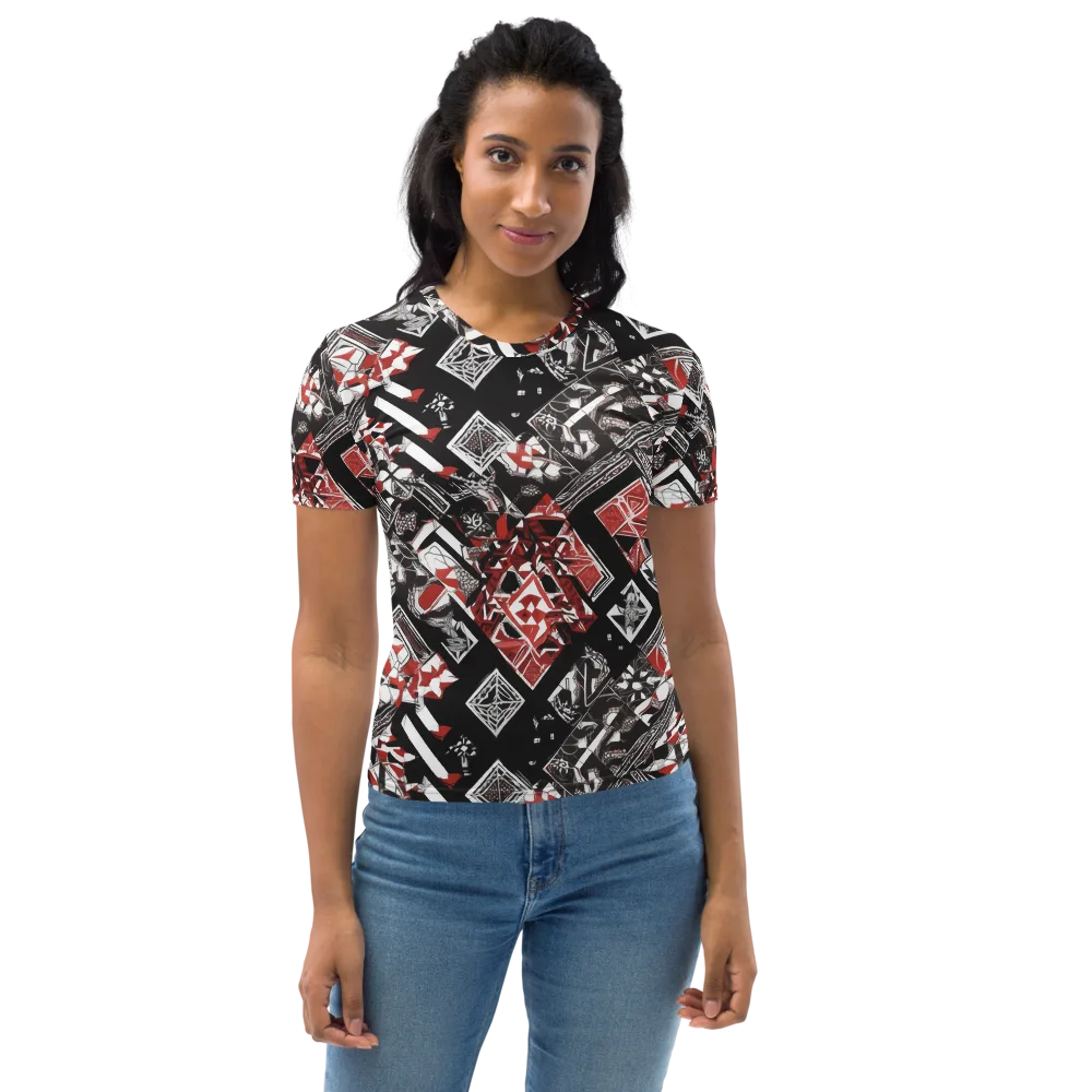 Crimson Cipher on Women's Crew Neck T-Shirt — Front