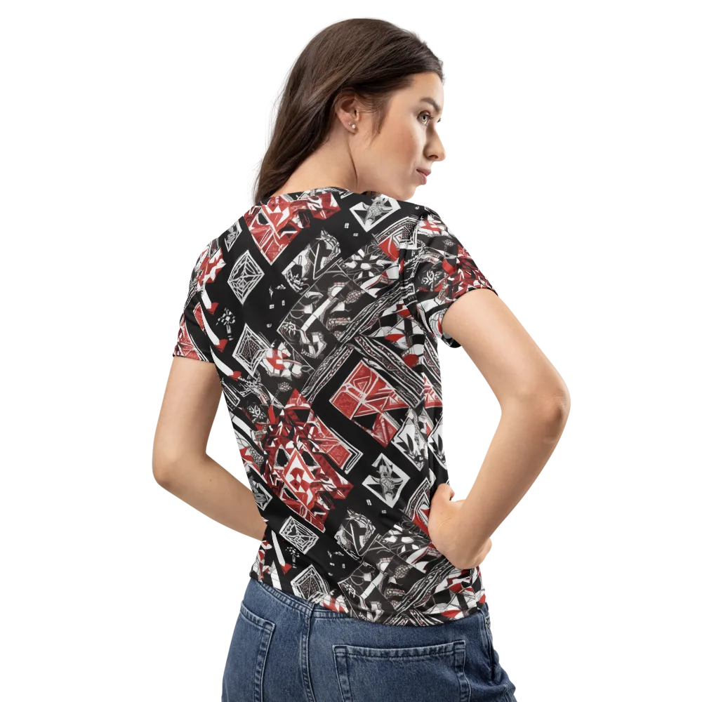 Crimson Cipher on Women's Crew Neck T-Shirt — Back