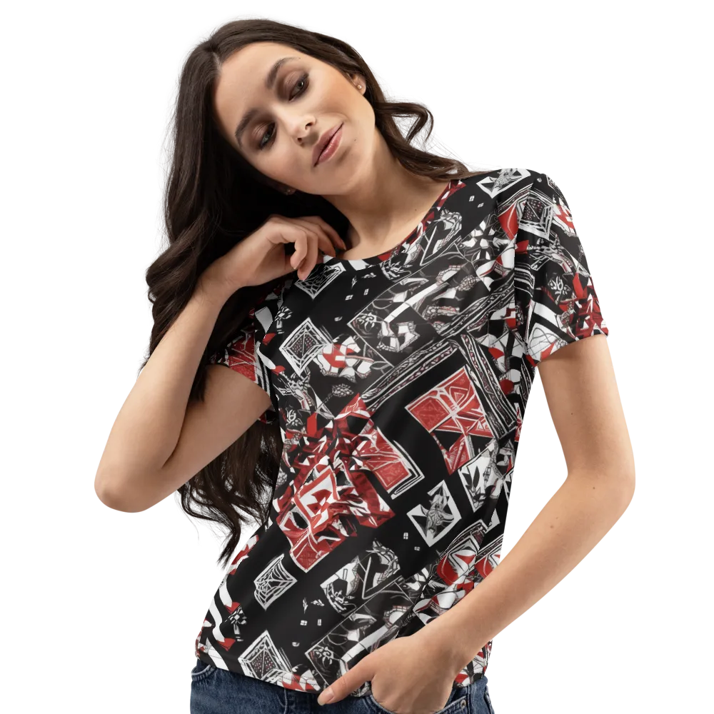 Crimson Cipher on Women's Crew Neck T-Shirt — Left Front