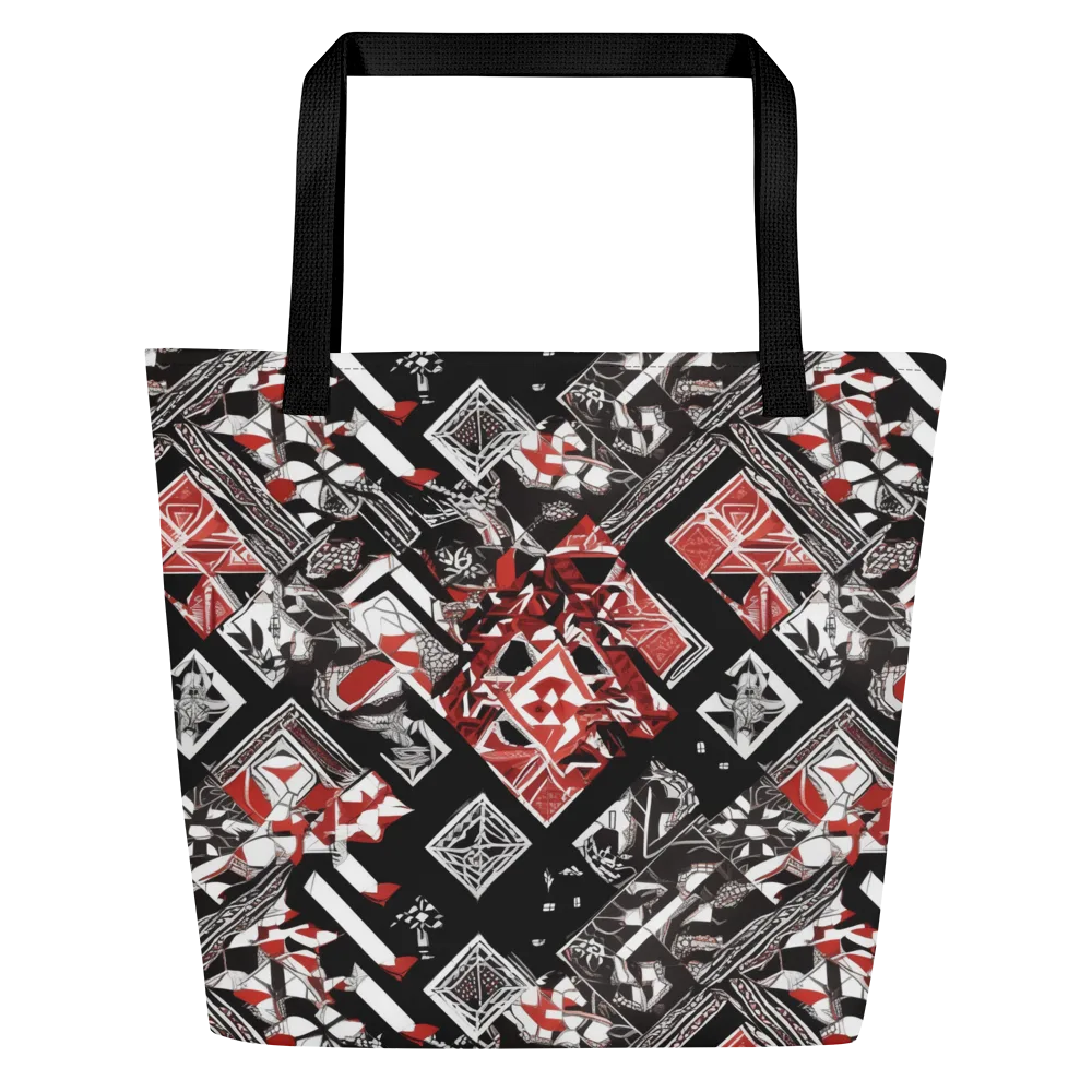 Crimson Cipher on Large Tote Bag W/ Pocket — Front